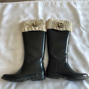 Michael Kors rain boots with socks